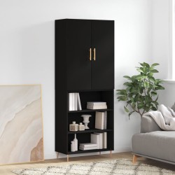 Highboard Schwarz 69,5x34x180 cm Holzwerkstoff