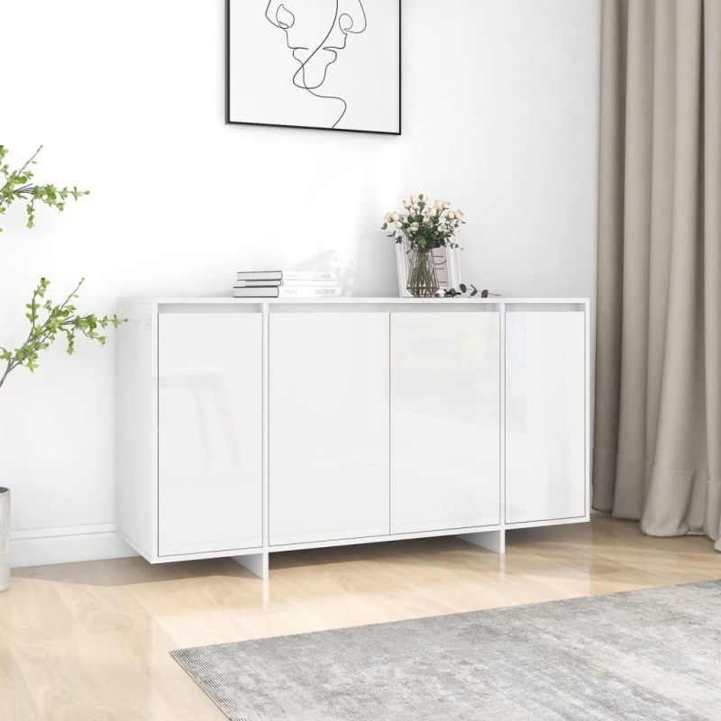 vidaXL Sideboard Hochglanz-Weiß 135x41x75 cm Holzwerkstoff vidaXL Sideboard Hochglanz-Weiß 135x41x75 cm Holzwerkstoff