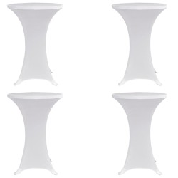 Stehtischhussen 4 Stk. Ø 80 cm Weiß Stretch
