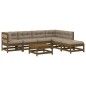vidaXL 7-tlg. Garten-Lounge-Set mit Kissen Honigbraun Massivholz vidaXL 7-tlg. Garten-Lounge-Set mit Kissen Honigbraun Massivholz