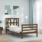 vidaXL Massivholzbett mit Kopfteil Honigbraun 90x200 cm vidaXL Massivholzbett mit Kopfteil Honigbraun 90x200 cm