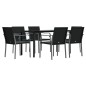 vidaXL 7-tlg. Garten-Essgruppe mit Kissen Poly Rattan und Stahl vidaXL 7-tlg. Garten-Essgruppe mit Kissen Poly Rattan und Stahl