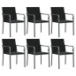 vidaXL 7-tlg. Garten-Essgruppe mit Kissen Poly Rattan und Stahl vidaXL 7-tlg. Garten-Essgruppe mit Kissen Poly Rattan und Stahl