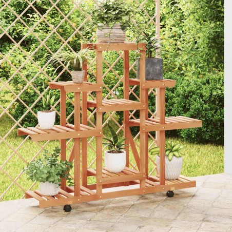 vidaXL Blumenständer mit Rollen 110x25x101 cm Massivholz Tanne