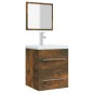 vidaXL Badschrank mit Spiegel Räuchereiche 41x38,5x48 cm vidaXL Badschrank mit Spiegel Räuchereiche 41x38,5x48 cm