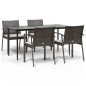 vidaXL 5-tlg. Garten-Essgruppe mit Kissen Poly Rattan und Stahl vidaXL 5-tlg. Garten-Essgruppe mit Kissen Poly Rattan und Stahl