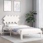 vidaXL Massivholzbett mit Kopfteil Weiß 100x200 cm vidaXL Massivholzbett mit Kopfteil Weiß 100x200 cm