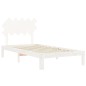 vidaXL Massivholzbett mit Kopfteil Weiß 100x200 cm vidaXL Massivholzbett mit Kopfteil Weiß 100x200 cm