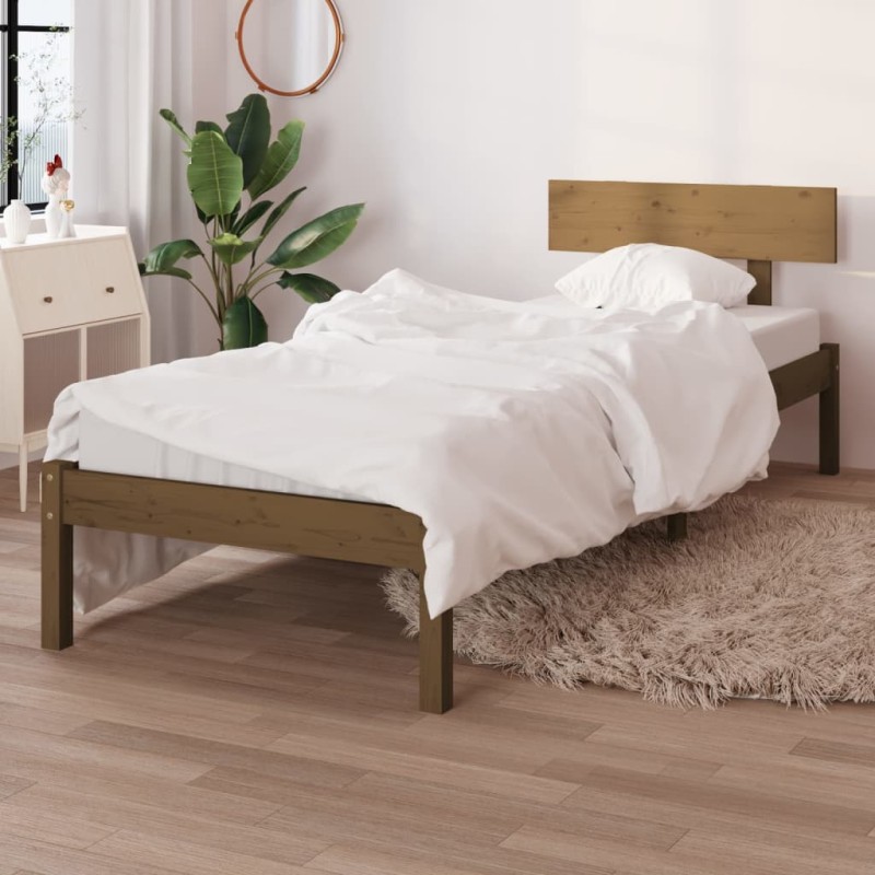 vidaXL Massivholzbett Honigbraun Kiefer 90x190 cm vidaXL Massivholzbett Honigbraun Kiefer 90x190 cm