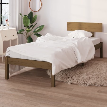 vidaXL Massivholzbett Honigbraun Kiefer 90x190 cm
