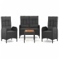 vidaXL 4-tlg. Garten-Essgruppe mit Kissen Schwarz Poly Rattan vidaXL 4-tlg. Garten-Essgruppe mit Kissen Schwarz Poly Rattan