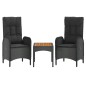 vidaXL 4-tlg. Garten-Essgruppe mit Kissen Schwarz Poly Rattan vidaXL 4-tlg. Garten-Essgruppe mit Kissen Schwarz Poly Rattan
