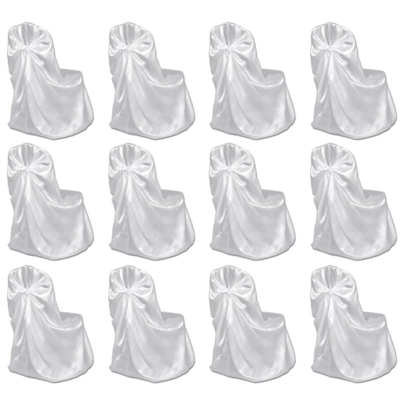Stuhlhussen für Hochzeit Bankett 12 Stk. Weiß Stuhlhussen für Hochzeit Bankett 12 Stk. Weiß