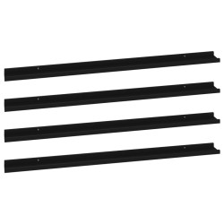 vidaXL Wandregale 4 Stk. Schwarz 115x9x3 cm