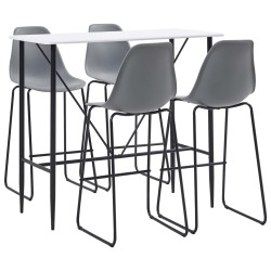 5-tlg. Bar-Set Kunststoff Grau