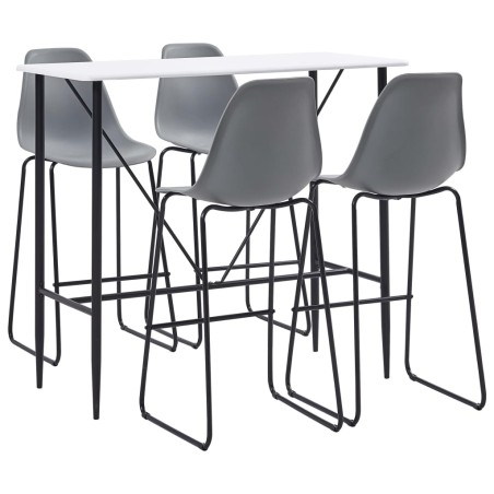 5-tlg. Bar-Set Kunststoff Grau