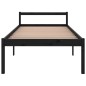 vidaXL Massivholzbett Schwarz Kiefer 100x200 cm vidaXL Massivholzbett Schwarz Kiefer 100x200 cm