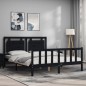 vidaXL Massivholzbett mit Kopfteil Schwarz 160x200 cm vidaXL Massivholzbett mit Kopfteil Schwarz 160x200 cm
