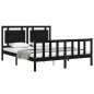 vidaXL Massivholzbett mit Kopfteil Schwarz 160x200 cm vidaXL Massivholzbett mit Kopfteil Schwarz 160x200 cm