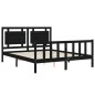 vidaXL Massivholzbett mit Kopfteil Schwarz 160x200 cm vidaXL Massivholzbett mit Kopfteil Schwarz 160x200 cm