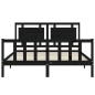 vidaXL Massivholzbett mit Kopfteil Schwarz 160x200 cm vidaXL Massivholzbett mit Kopfteil Schwarz 160x200 cm