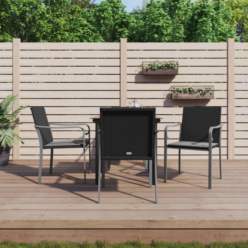 vidaXL 5-tlg. Garten-Essgruppe mit Kissen Poly Rattan und Stahl vidaXL 5-tlg. Garten-Essgruppe mit Kissen Poly Rattan und Stahl