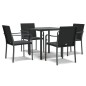 vidaXL 5-tlg. Garten-Essgruppe mit Kissen Poly Rattan und Stahl vidaXL 5-tlg. Garten-Essgruppe mit Kissen Poly Rattan und Stahl