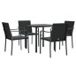 vidaXL 5-tlg. Garten-Essgruppe mit Kissen Poly Rattan und Stahl vidaXL 5-tlg. Garten-Essgruppe mit Kissen Poly Rattan und Stahl