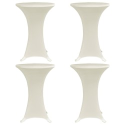 Stehtischhussen 4 Stk. Ø 80 cm Creme Stretch