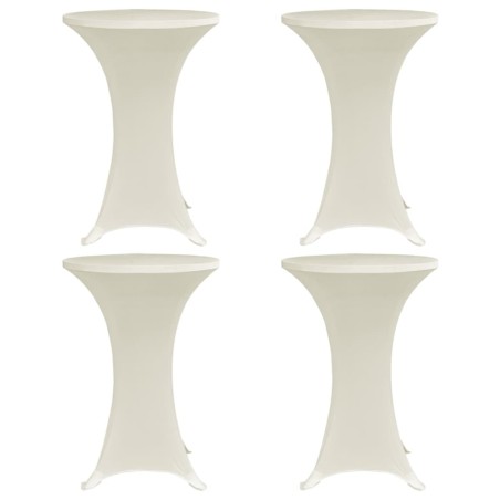 Stehtischhussen 4 Stk. Ø 80 cm Creme Stretch