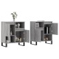 vidaXL Sideboards 2 Stk. Grau Sonoma Holzwerkstoff vidaXL Sideboards 2 Stk. Grau Sonoma Holzwerkstoff