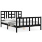 vidaXL Massivholzbett mit Kopfteil Schwarz 160x200 cm vidaXL Massivholzbett mit Kopfteil Schwarz 160x200 cm