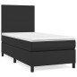 vidaXL Boxspringbett mit Matratze Schwarz 100x200 cm Kunstleder vidaXL Boxspringbett mit Matratze Schwarz 100x200 cm Kunstleder