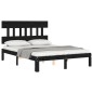 vidaXL Massivholzbett mit Kopfteil Schwarz 120x200 cm vidaXL Massivholzbett mit Kopfteil Schwarz 120x200 cm