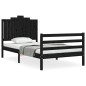 vidaXL Massivholzbett mit Kopfteil Schwarz 100x200 cm vidaXL Massivholzbett mit Kopfteil Schwarz 100x200 cm