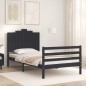 vidaXL Massivholzbett mit Kopfteil Schwarz 100x200 cm vidaXL Massivholzbett mit Kopfteil Schwarz 100x200 cm