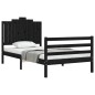 vidaXL Massivholzbett mit Kopfteil Schwarz 100x200 cm vidaXL Massivholzbett mit Kopfteil Schwarz 100x200 cm