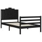 vidaXL Massivholzbett mit Kopfteil Schwarz 100x200 cm vidaXL Massivholzbett mit Kopfteil Schwarz 100x200 cm