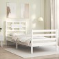 vidaXL Massivholzbett mit Kopfteil Weiß 90x200 cm vidaXL Massivholzbett mit Kopfteil Weiß 90x200 cm