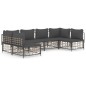 vidaXL 6-tlg. Garten-Lounge-Set mit Kissen Anthrazit Poly Rattan vidaXL 6-tlg. Garten-Lounge-Set mit Kissen Anthrazit Poly Rattan