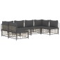 vidaXL 6-tlg. Garten-Lounge-Set mit Kissen Anthrazit Poly Rattan vidaXL 6-tlg. Garten-Lounge-Set mit Kissen Anthrazit Poly Rattan