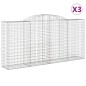 vidaXL Gabionen mit Hochbogen 3 Stk. 300x50x140/160cm Verzinktes Eisen vidaXL Gabionen mit Hochbogen 3 Stk. 300x50x140/160cm Verzinktes Eisen