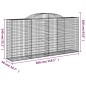 vidaXL Gabionen mit Hochbogen 3 Stk. 300x50x140/160cm Verzinktes Eisen vidaXL Gabionen mit Hochbogen 3 Stk. 300x50x140/160cm Verzinktes Eisen