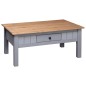 vidaXL Couchtisch Grau 100x60x45 cm Massivholz Panama-Kiefer 