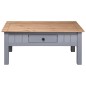 vidaXL Couchtisch Grau 100x60x45 cm Massivholz Panama-Kiefer 