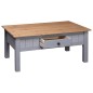 vidaXL Couchtisch Grau 100x60x45 cm Massivholz Panama-Kiefer 