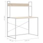 vidaXL Computertisch Weiß und Eiche-Optik 110x60x138 cm Spanplatte vidaXL Computertisch Weiß und Eiche-Optik 110x60x138 cm Spanplatte