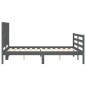 vidaXL Massivholzbett mit Kopfteil Grau 140x200 cm vidaXL Massivholzbett mit Kopfteil Grau 140x200 cm