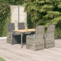 vidaXL 5-tlg. Garten-Essgruppe mit Kissen Grau Poly Rattan vidaXL 5-tlg. Garten-Essgruppe mit Kissen Grau Poly Rattan