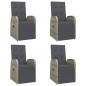 vidaXL 5-tlg. Garten-Essgruppe mit Kissen Grau Poly Rattan vidaXL 5-tlg. Garten-Essgruppe mit Kissen Grau Poly Rattan